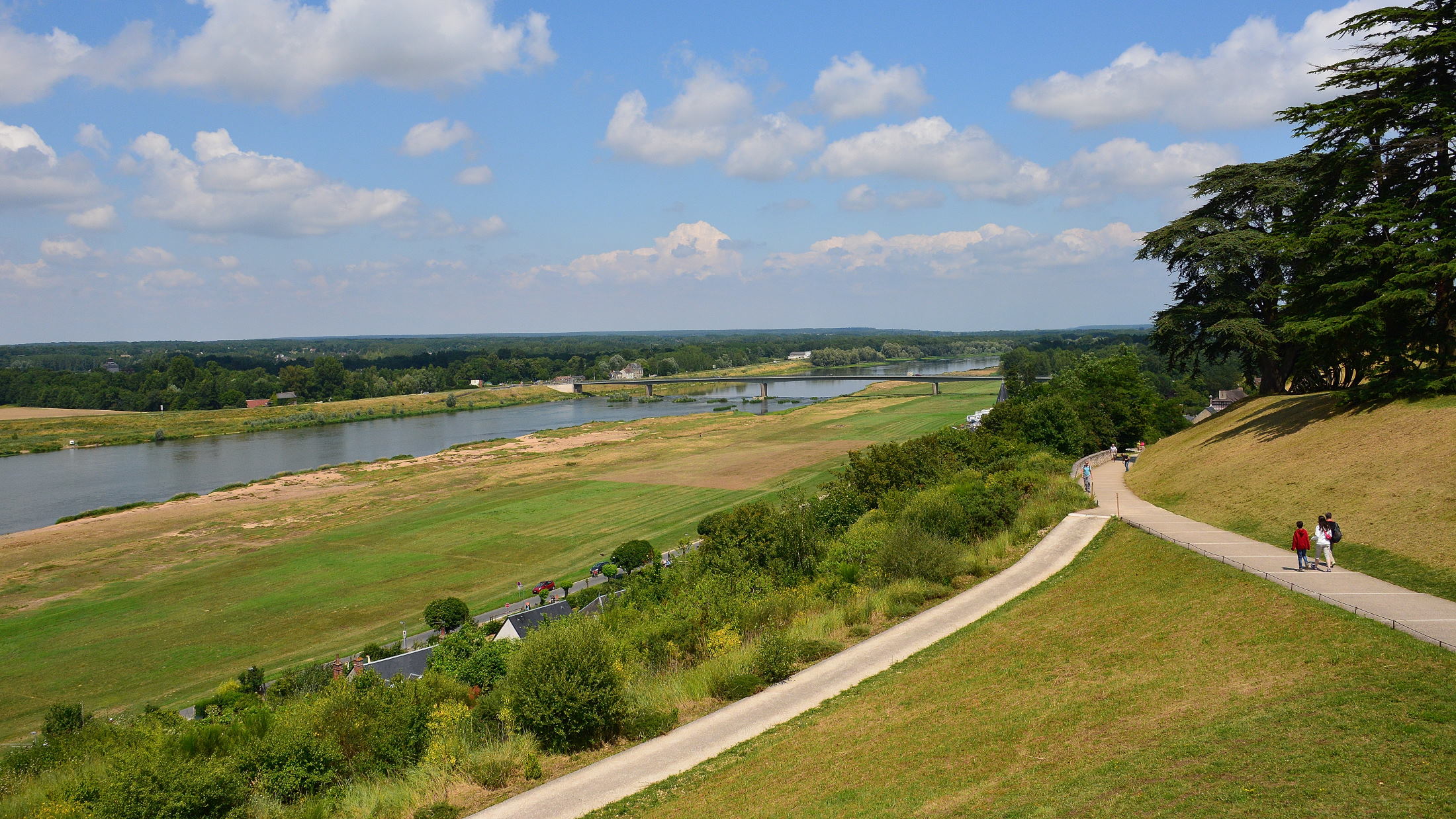 La Loire en amont - Vue du château.
